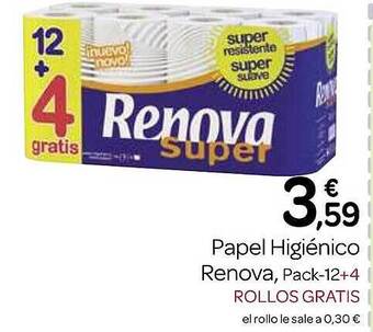 Supermercados El Jamón Papel higiénico renova oferta