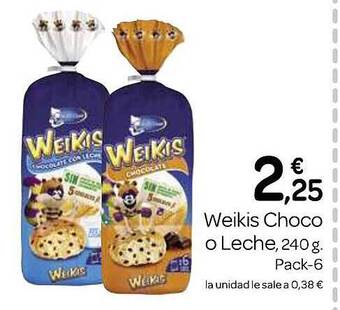 Supermercados El Jamón Weikis choco o leche oferta