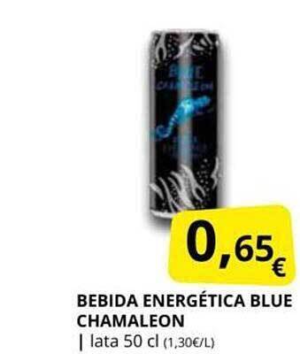 Supermercados MAS Bebida energética blue chamaleon oferta