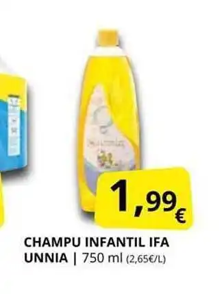 Supermercados MAS Champu infantil ifa unnia oferta
