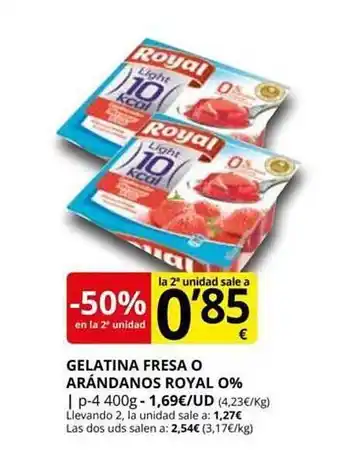 Supermercados MAS -50% en la 2a unidad gelatina o arándanos royal 0% oferta