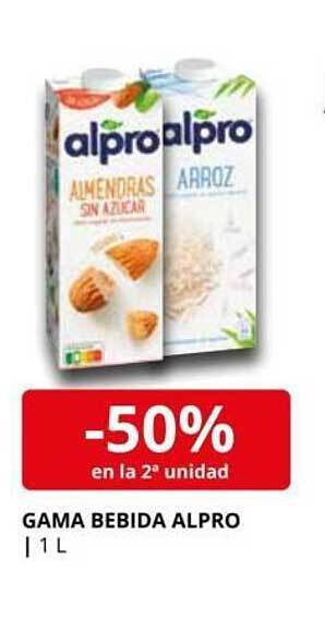 Supermercados MAS -50% en la 2a unidad gama bebida alpro oferta