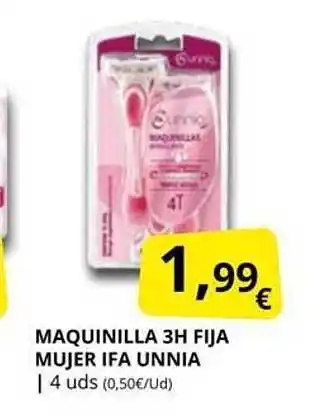 Supermercados MAS Maquinilla 3h fija mujer ifa unnia oferta