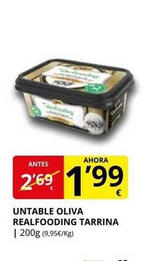 Supermercados MAS Untable oliva realfooding tarrina oferta