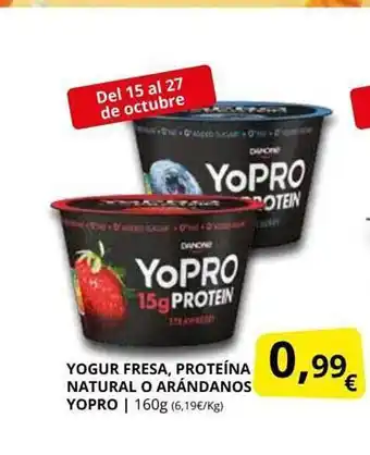 Supermercados MAS Yogur fresa, proteína, natural o arándanos yopro oferta