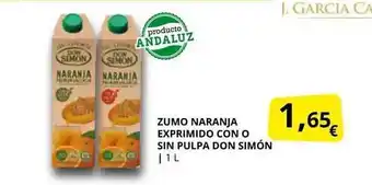Supermercados MAS Zumo naranja exprimido con o sin pulpa don simón oferta