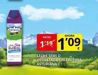 Supermercados MAS Leche semi o desnatada sin lactosa asturiana oferta