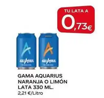 Supermercados MAS Gama aquarius naranja o limón oferta