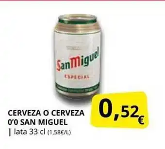 Supermercados MAS Cerveza o cerveza 0'0 san miguel oferta