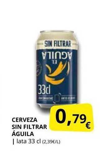 Supermercados MAS Cerveza sin filtrar águila oferta