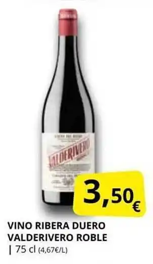 Supermercados MAS Vino ribera duero valderivero roble oferta