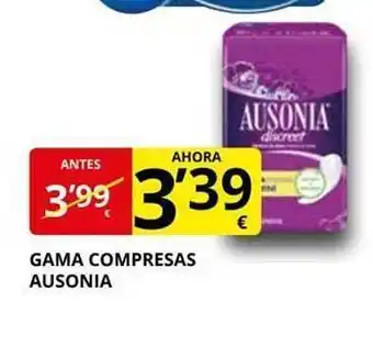 Supermercados MAS Gama compresas ausonia oferta