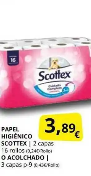 Supermercados MAS Papel higiénico scottex o acolchado oferta