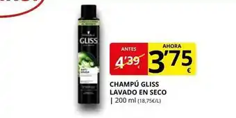 Supermercados MAS Champú gliss lavado en seco oferta
