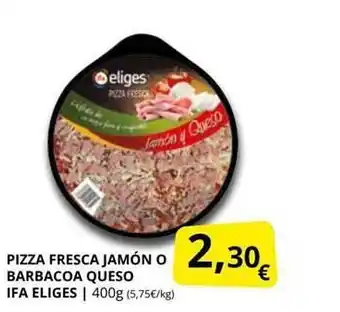 Supermercados MAS Pizza fresca jamón o barbacoa queso ifa eliges oferta
