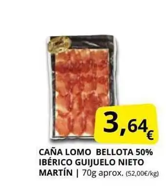 Supermercados MAS Caña lombo bellota 50% ibérico guijuelo nieto martín oferta
