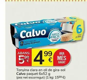 Consum Tonyina clara en oli de gira-sol calvo paquet oferta