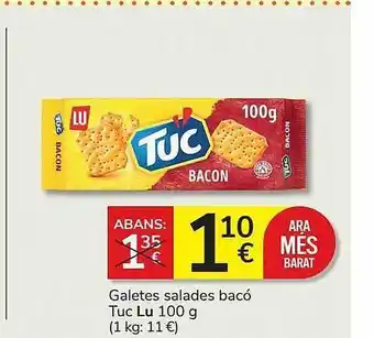 Consum Galetes salades bacó tuc lu oferta