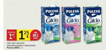 Consum Llet calci sencera semidesnatada o desnatada puleva bric oferta