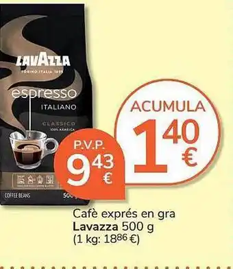 Consum Cafè exprés en gra lavazza oferta