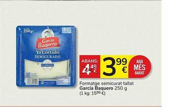 Consum Formatge semicurat tallat garcía baquero oferta