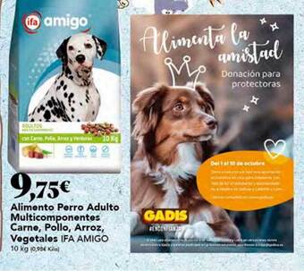 Gadis Alimento perro adulto multicomponentes carne pollo arroz vegetales ifa amigo oferta