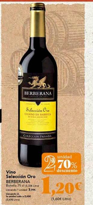 Gadis Vino selección oro berberana oferta