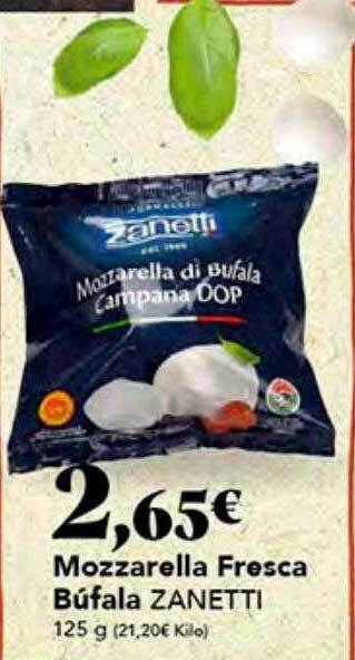 Gadis Mozzarella fresca búfala zanetti oferta