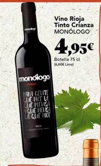 Gadis Vino rioja tinto crianza monólogo oferta