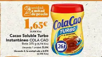 Gadis Cacao soluble turbo instantáneo cola cao oferta