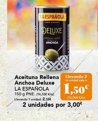 Gadis Aceituna rellena anchoa deluxe la española oferta
