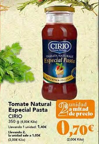 Gadis Tomate natural especial pasta cirio oferta
