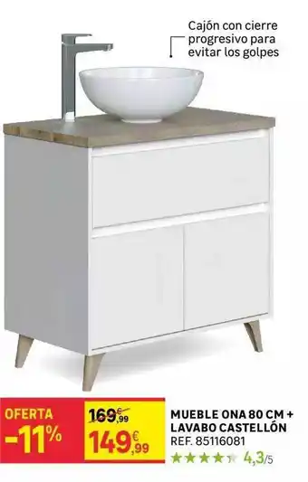 Leroy Merlin Mueble ona 80 cm + lavabo castellón oferta