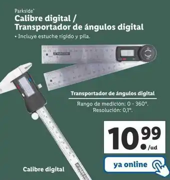 Lidl Parkside calibre digital transportador de ángulo digital oferta