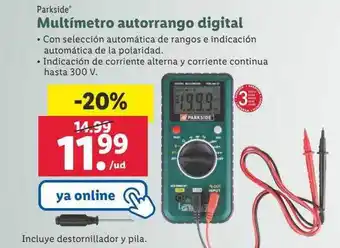 Lidl Parkside multímetro autorrago digital oferta