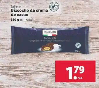 Lidl Italiamo bizcocho de crema de cacao oferta