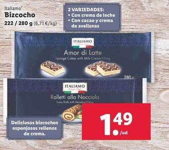 Lidl Italiamo bizcocho oferta