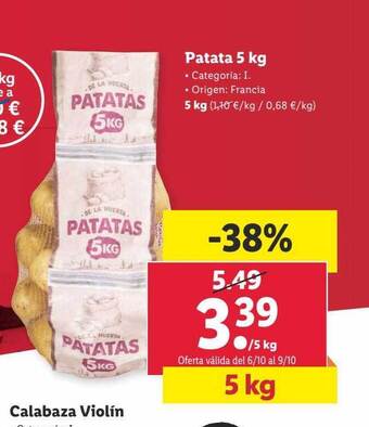 Lidl Patata 5 kg oferta