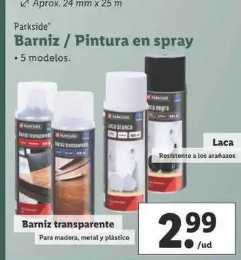 Lidl Parkside barniz pintura en spray oferta