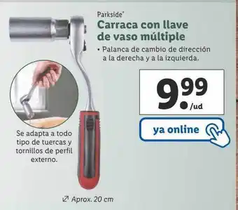 Lidl Parkside carraca con llave de vaso múltiple oferta
