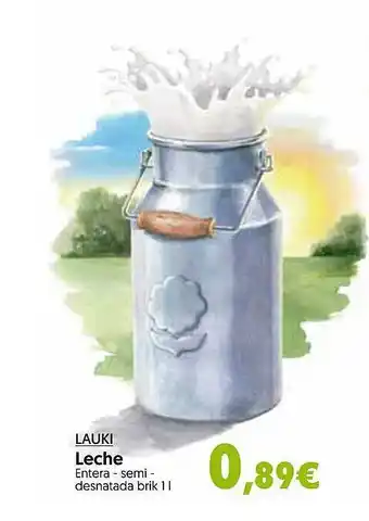Hiper Usera Lauki leche entera semi desnatada oferta