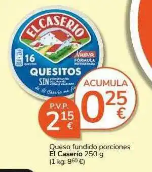 Supermercados Charter Queso fundido porciones el casería oferta