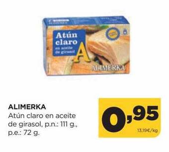 Alimerka Alimerka atún claro en aceite de girasol oferta