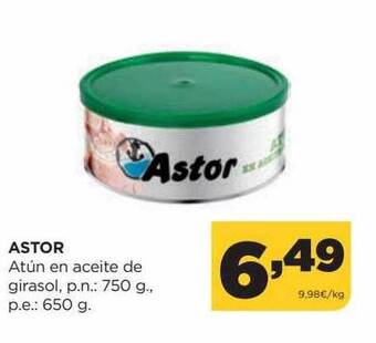 Alimerka Astor atún en aceite de girasol oferta
