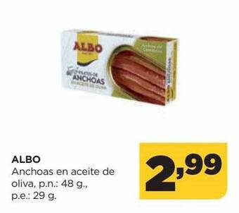 Alimerka Albo anchoas en aceite de oliva oferta