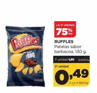 Alimerka La 2a unidad 75% dto ruffles patatas sabor barbacoa oferta