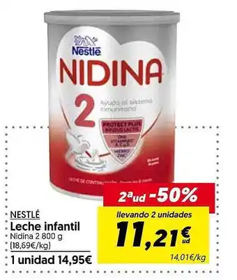 Hiper Usera Nestlé leche infantil nidina oferta