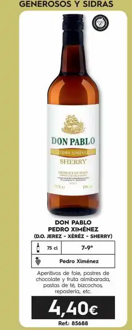 Makro Don pablo pedro ximénez (d.o. jerez - xéréz - sherry) oferta