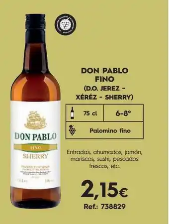 Makro Don pablo fino (d.o. jerez - xéréz - sherry) oferta