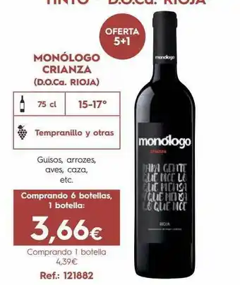 Makro Monólogo crianza (d.o.ca rioja) oferta